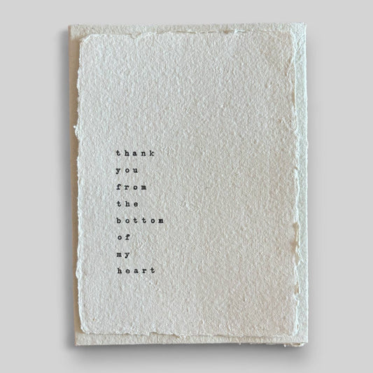 Handmade typewritten thankyou card