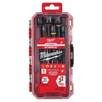Milwaukee 6PC SHOCKWAVE™ Impact Duty 6" Magnetic Nut Driver Set