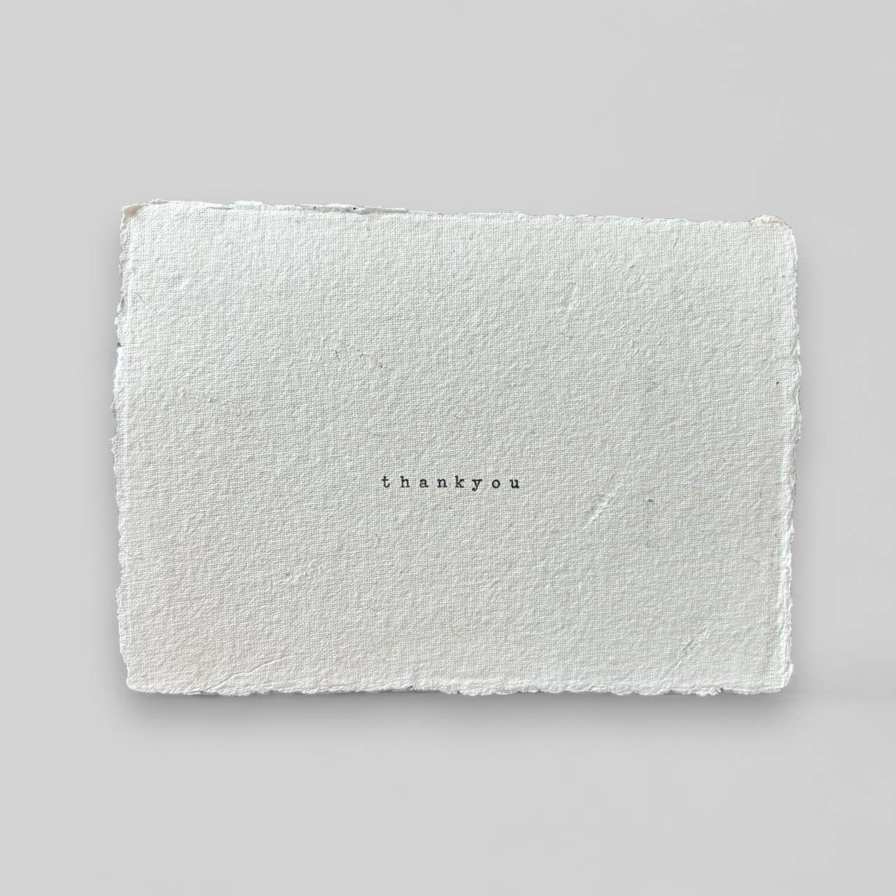 Handmade typewritten thankyou postcard