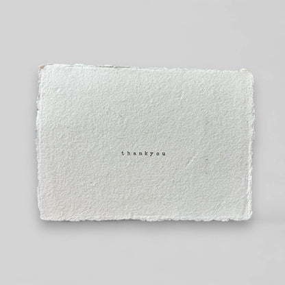 Handmade typewritten thankyou postcard
