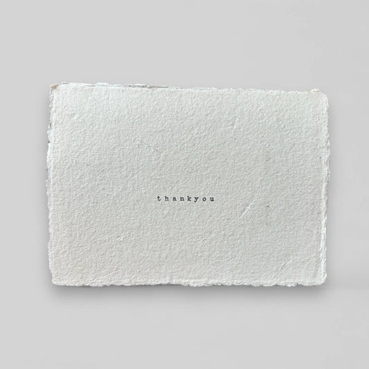 Handmade typewritten thankyou postcard