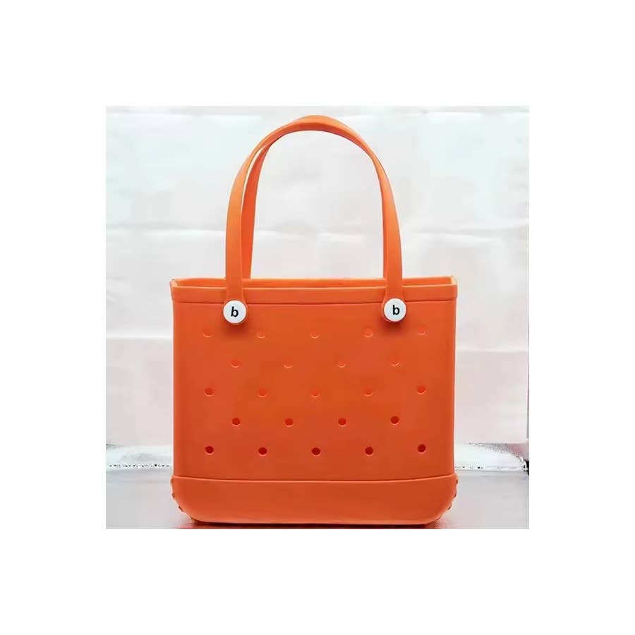 Summer Rubber Tote Solid Color Jelly Beach Bags