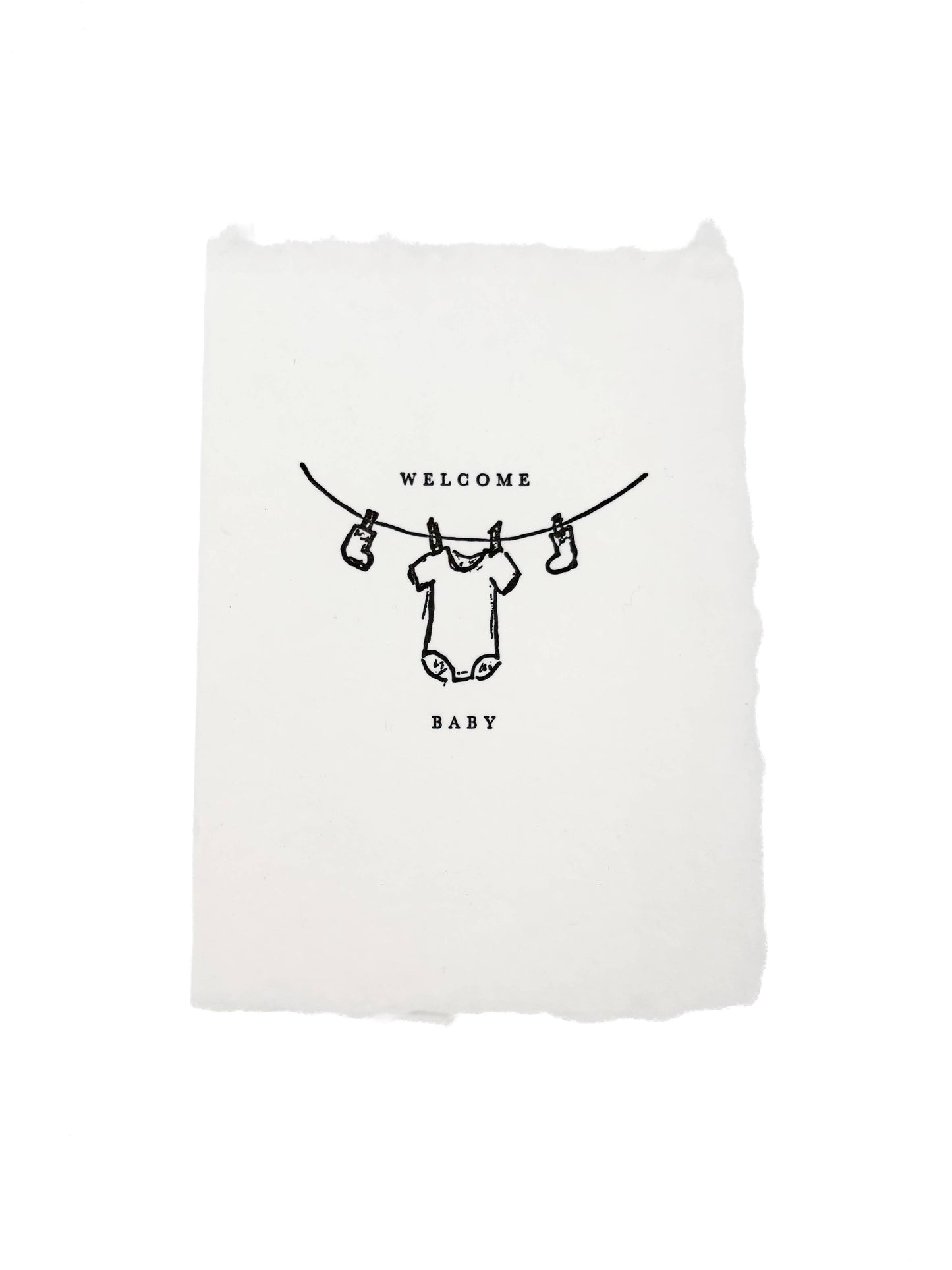 Welcome baby clothesline card