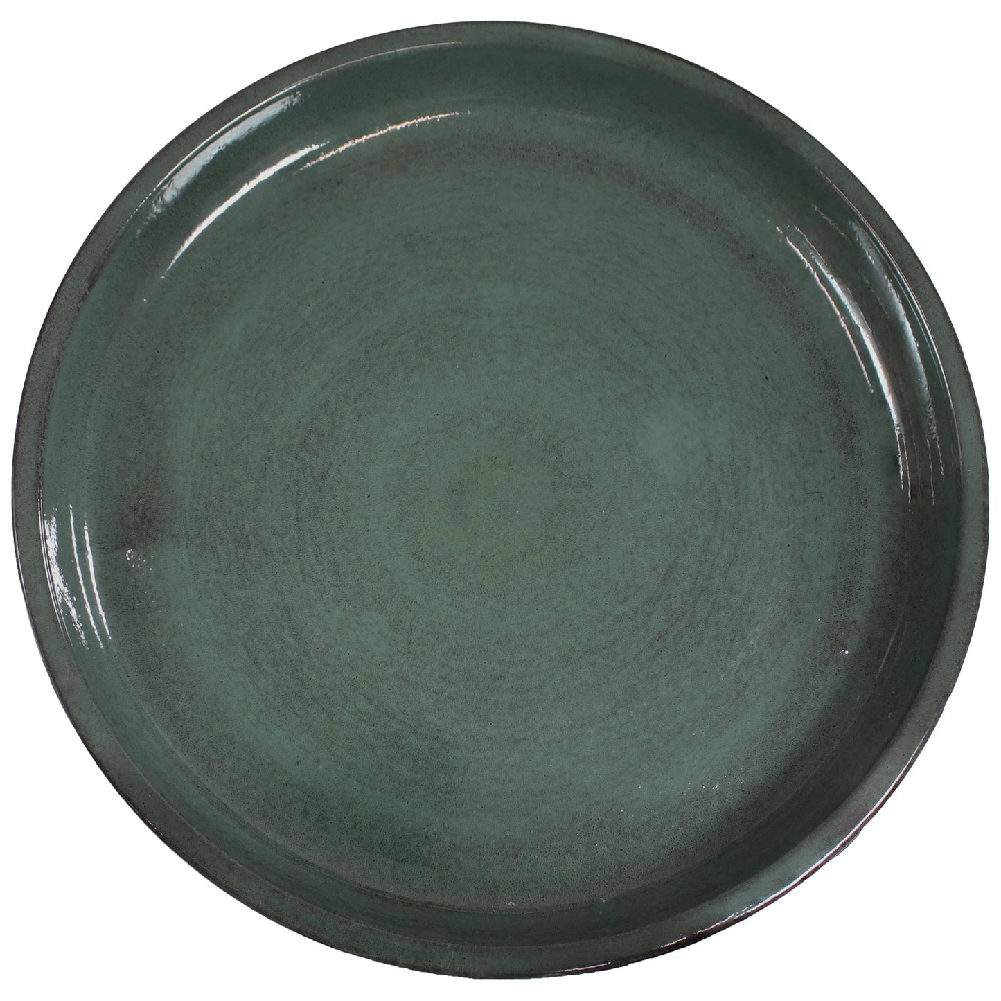 Gleeful Garden Metal Outdoor Bird Bath - Green Glaze