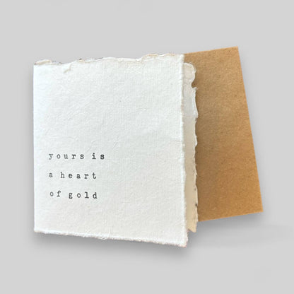 Small white handmade typewritten friend card 