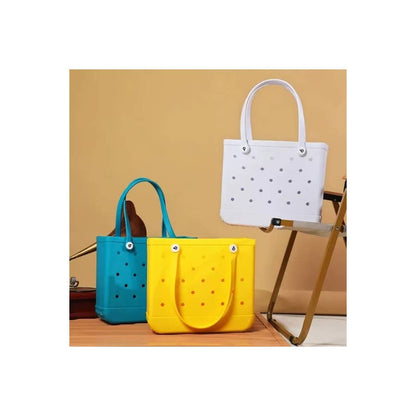Summer Rubber Tote Solid Color Jelly Beach Bags