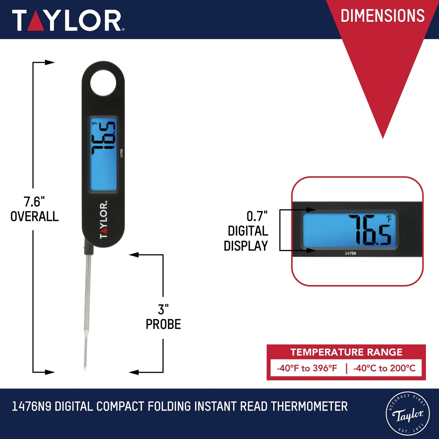 Taylor Compact Folding Thermometer