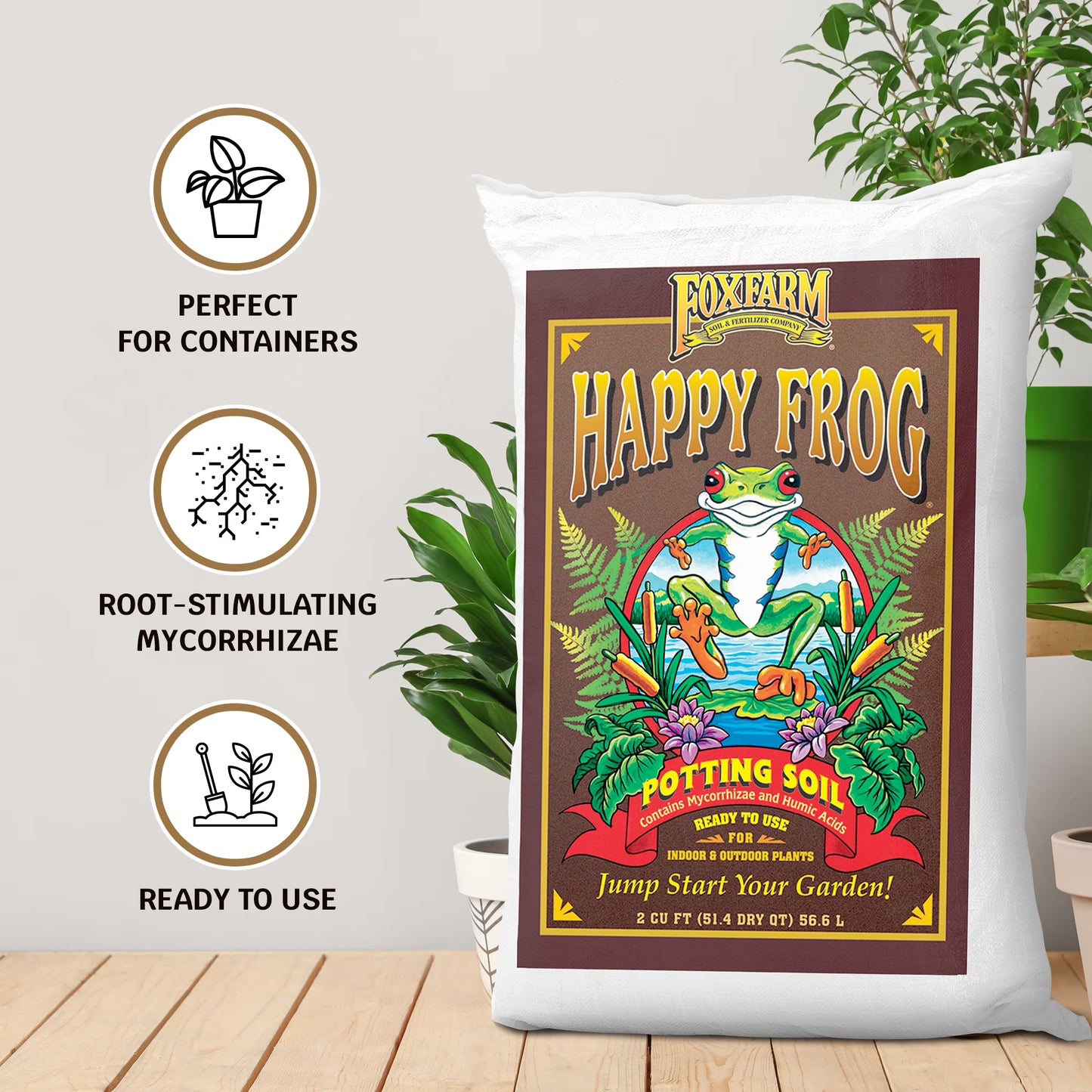 Foxfarm Happy Frog Ph Adjusted Garden Potting Soil Mix 2 Cubic Feet