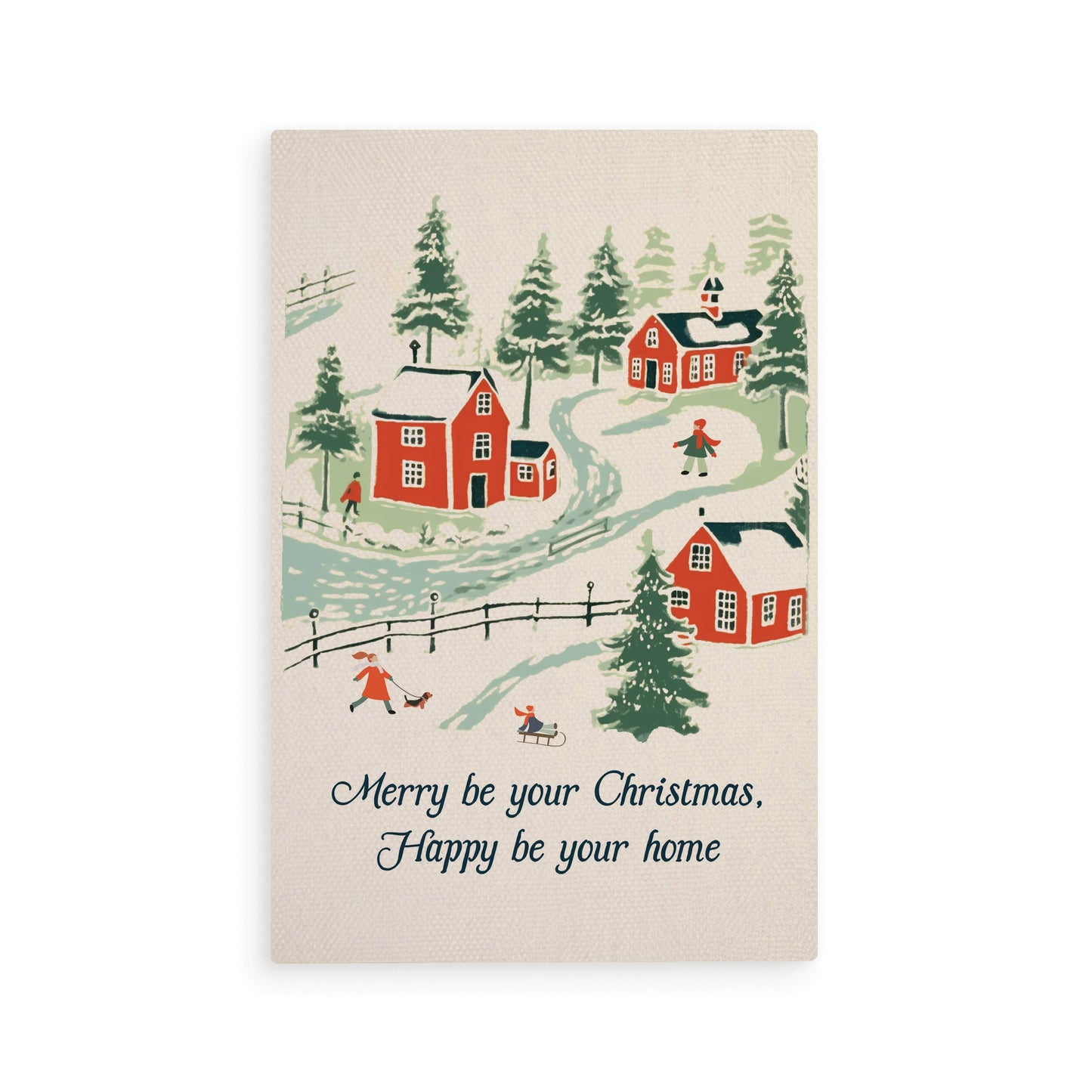Merry Be Your Christmas Happy Be Your Home Wooden Postcard
