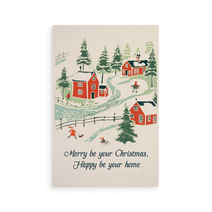 Merry Be Your Christmas Happy Be Your Home Wooden Postcard