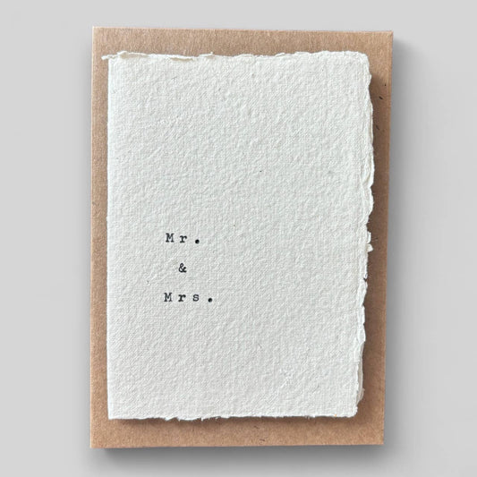 Handmade typewritten wedding card