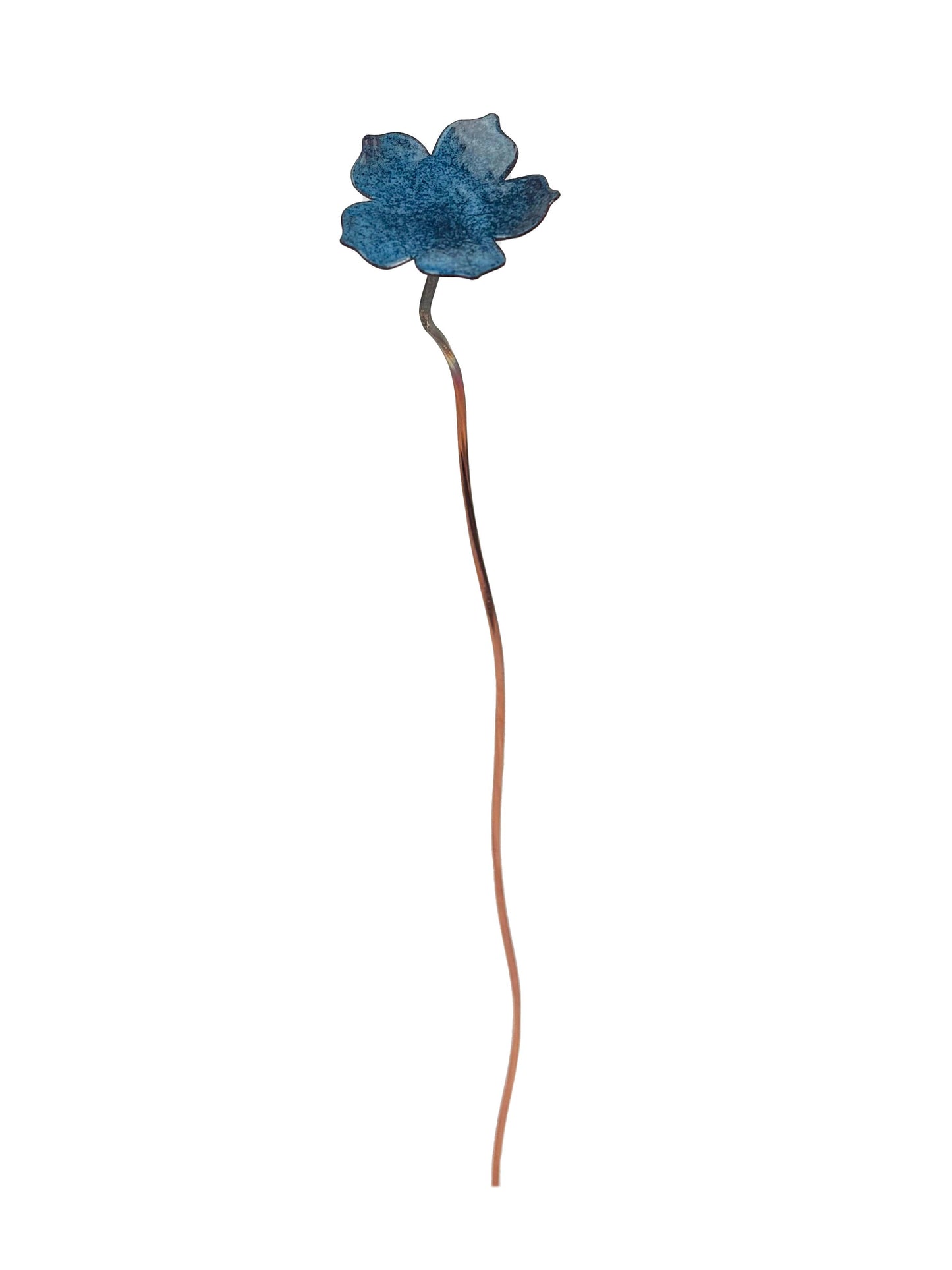 Enamel 5 Petal Flower Stem