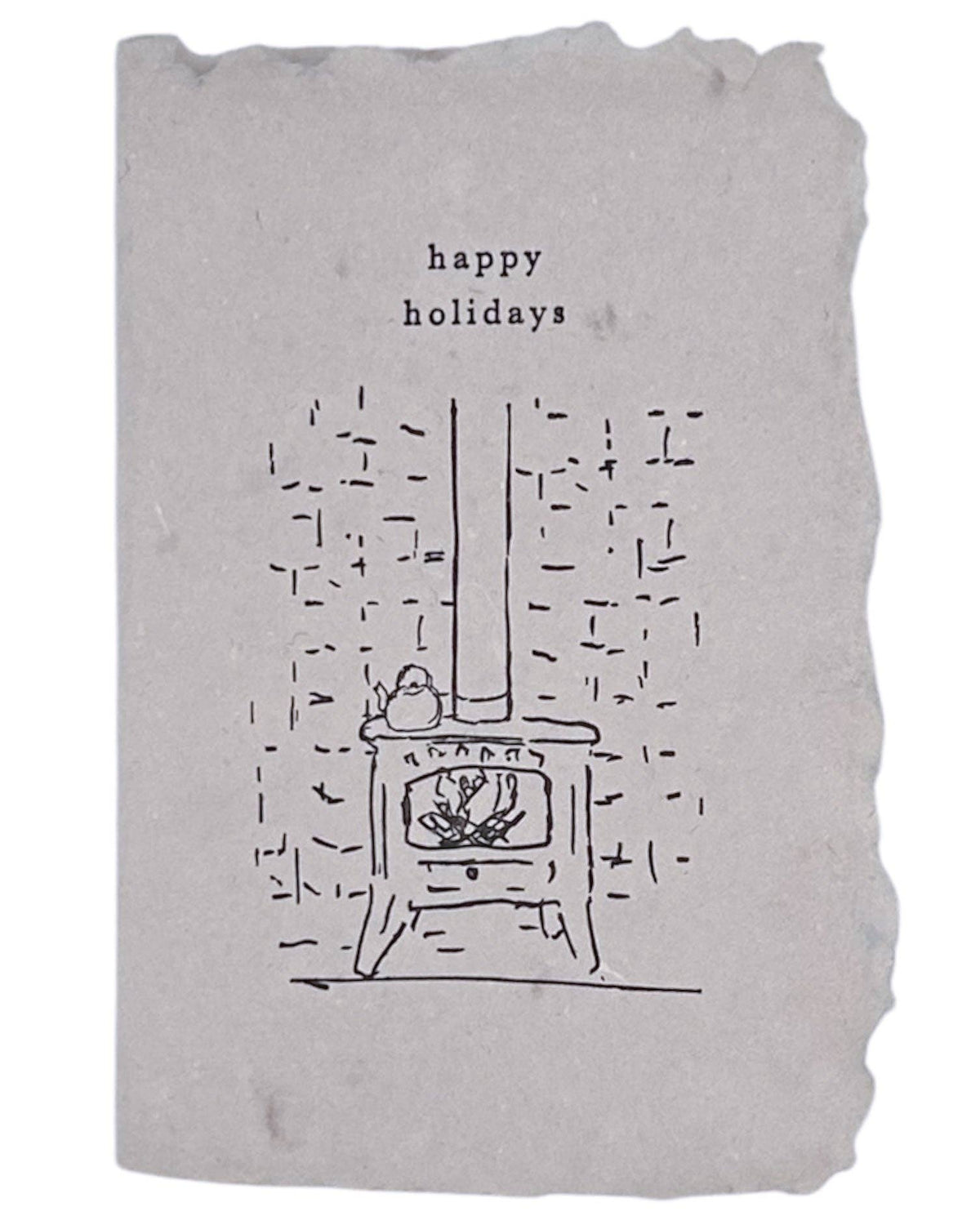 Happy holidays cozy woodstove card