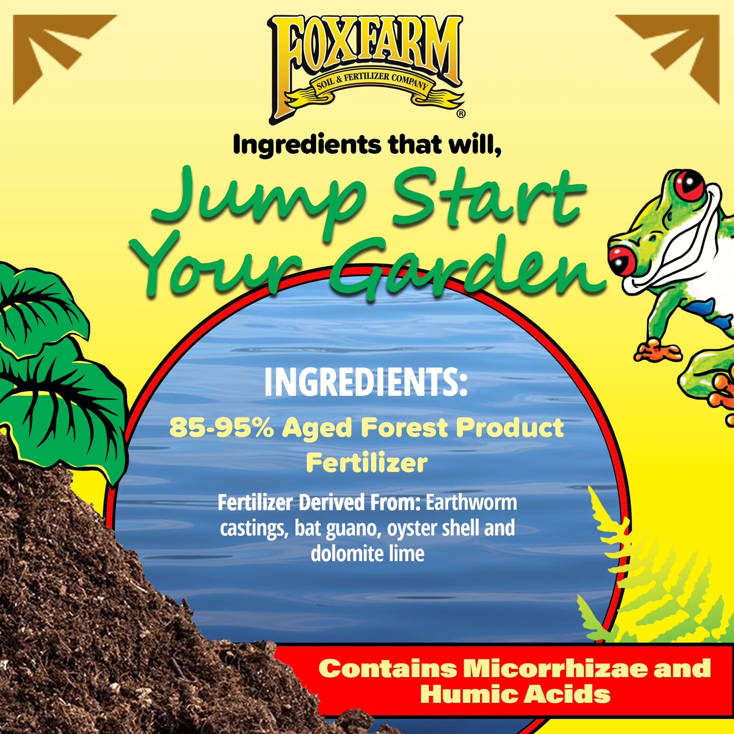 FoxFarm Happy Frog Soil Conditioner, 1.5cu ft – Contains Mycorrhizae and Humic Acids - Increases Root Efficiency and Micronutrient Uptake, Use on All New Plantings