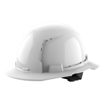 Milwaukee BOLT™ White Full Brim Vented Hard Hat w/4pt Ratcheting Suspension (USA) - Type 1, Class C