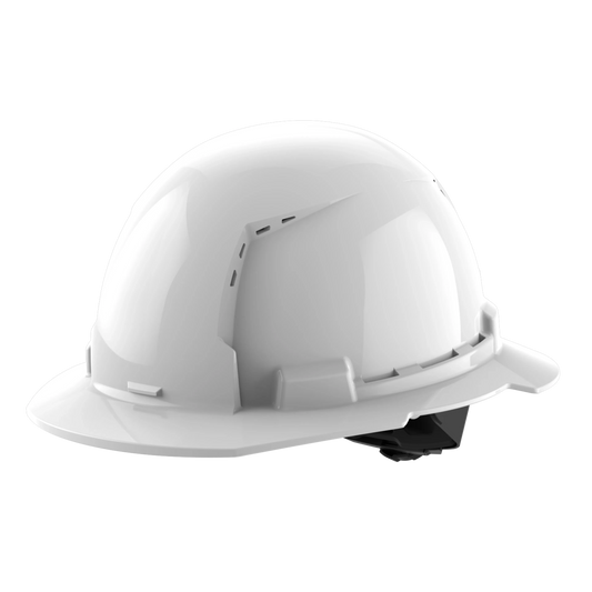 Milwaukee BOLT™ White Full Brim Vented Hard Hat w/4pt Ratcheting Suspension (USA) - Type 1, Class C