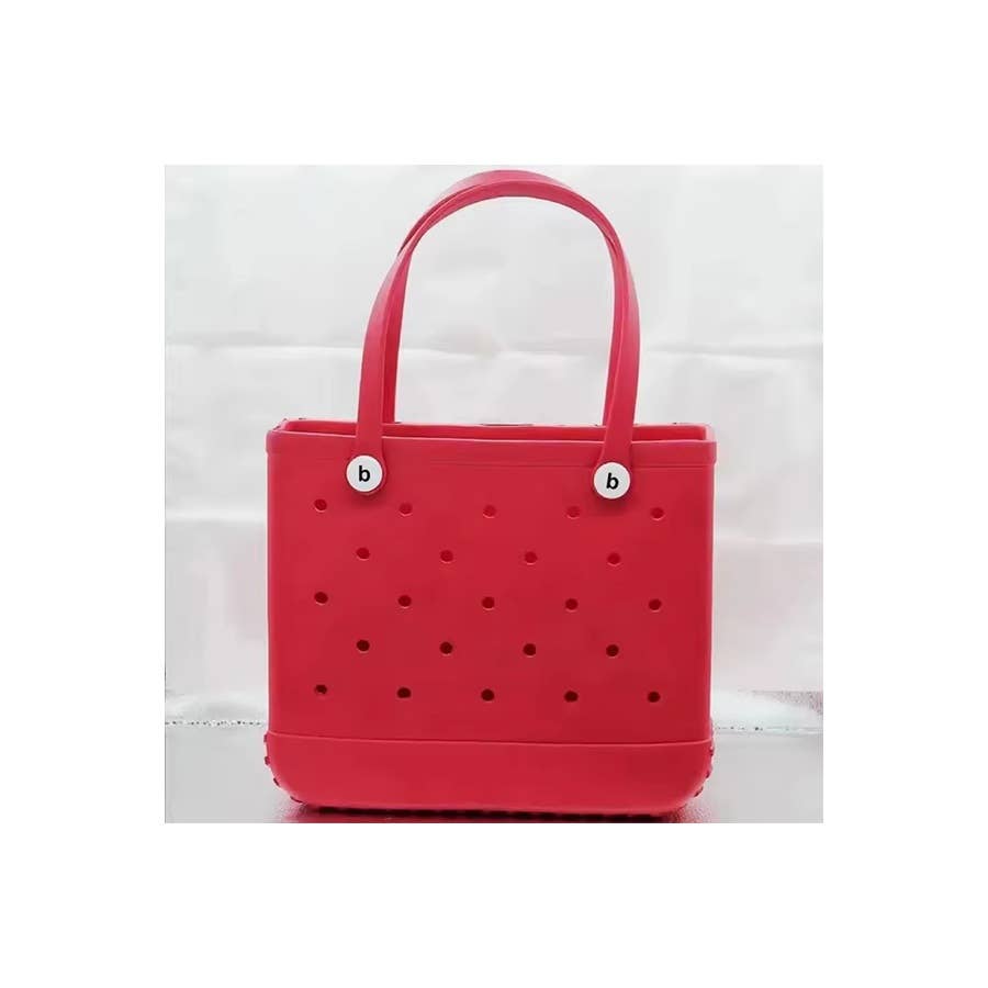 Summer Rubber Tote Solid Color Jelly Beach Bags