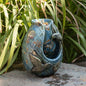 Verdigris Hummingbird Blue Garden Water Fountain with Pump