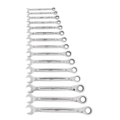 Milwaukee 15pc Ratcheting Combination Wrench Set - Metric