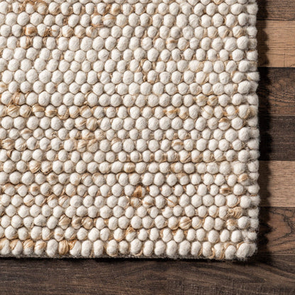 Deeanna Casual Textured Wool Area Rug
