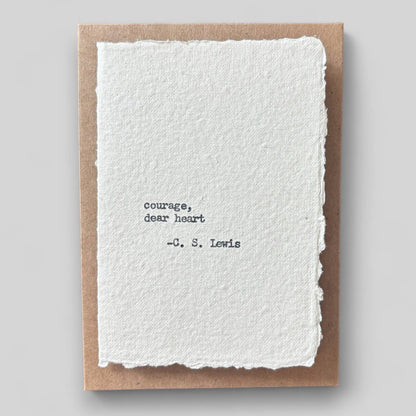 Handmade typewritten sympathy card