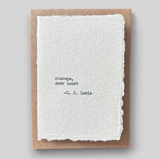 Handmade typewritten sympathy card