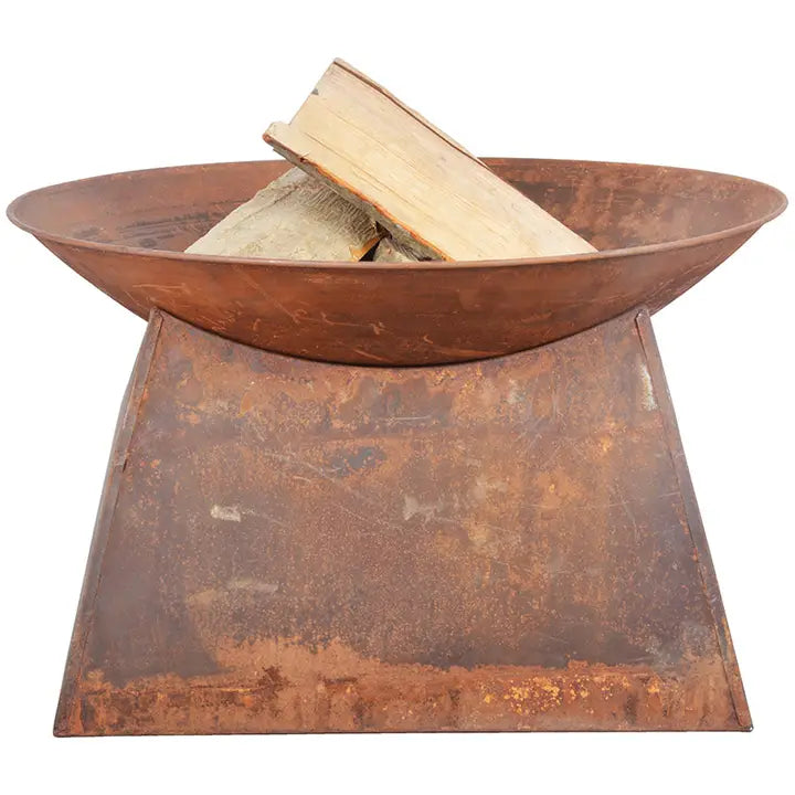 Fire Bowl W/Stand, Steel, Rust