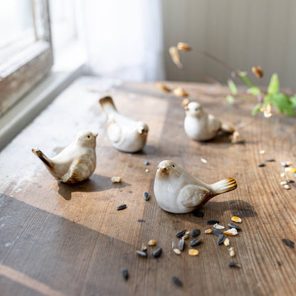 Nalin Bird Figures White, Set Of 4
