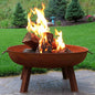 34 in Rustic Cast Iron Fire Pit Bowl with Stand
