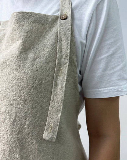 Simple Linen Apron with Pockets