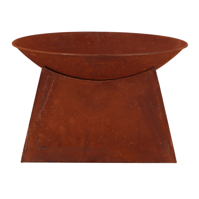 Fire Bowl W/Stand, Steel, Rust