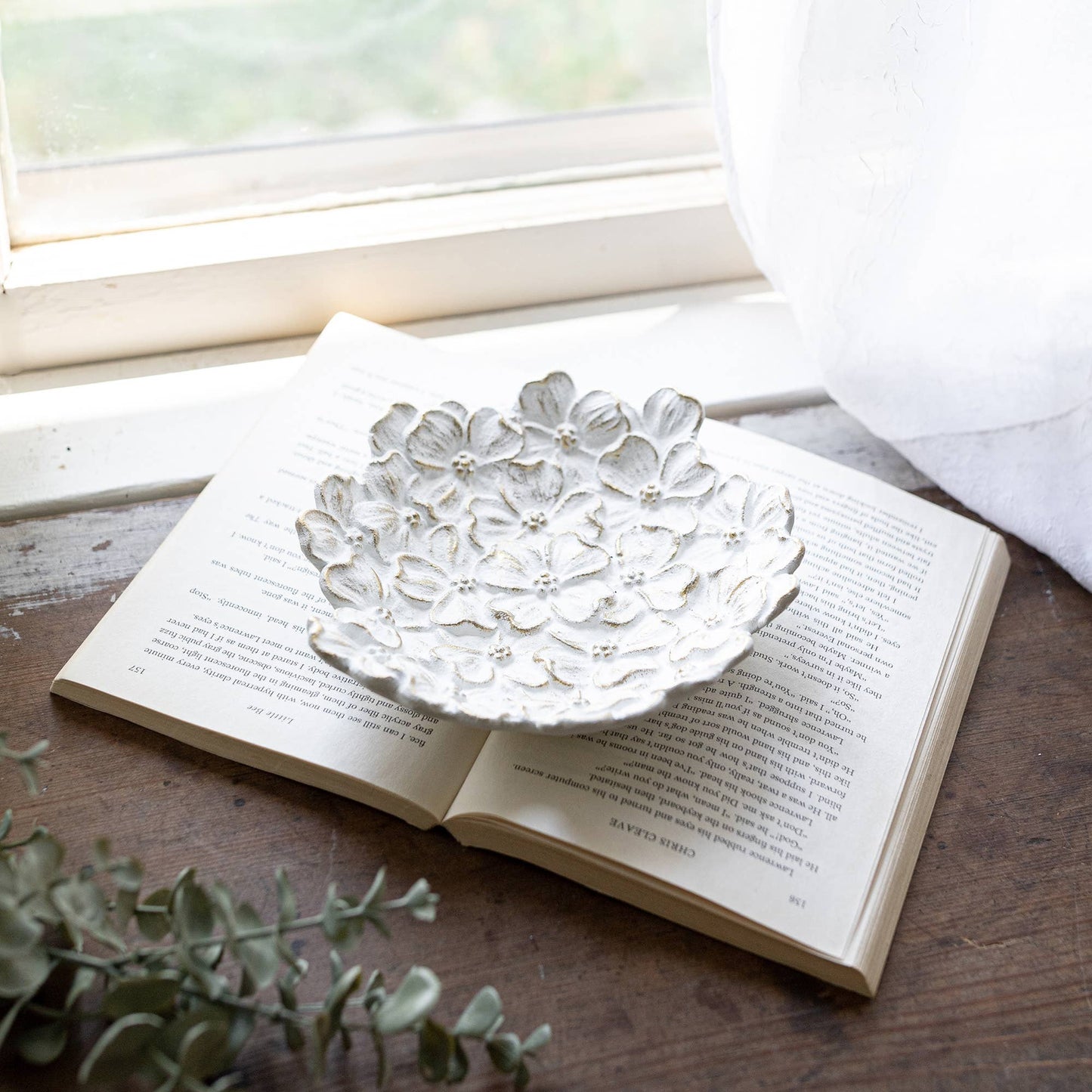 Mae Floral Trinket Dish White