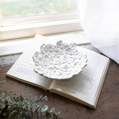 Mae Floral Trinket Dish White