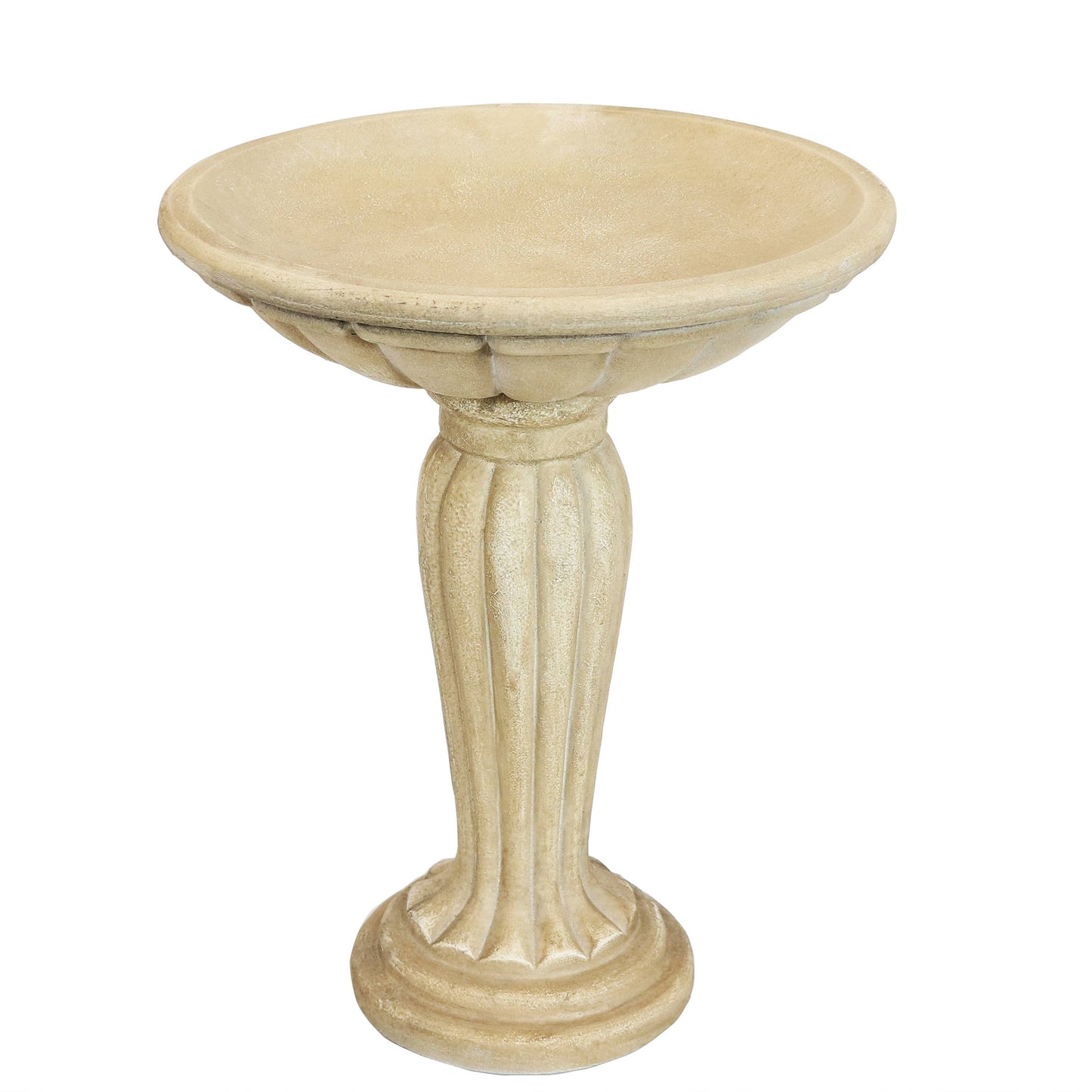 Grecian Reinforced Concrete Bird Bath - 16 in - White