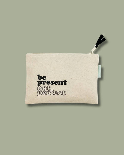 Live Joyfully Small Canvas Zipper Pouch