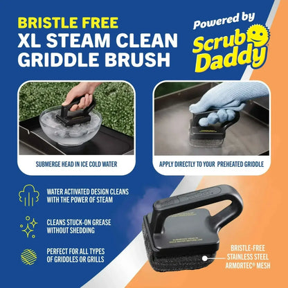 Mr. Bar-B-Q Bristle Free XL Steam Clean Griddle Brush Powered by Scrub Daddy