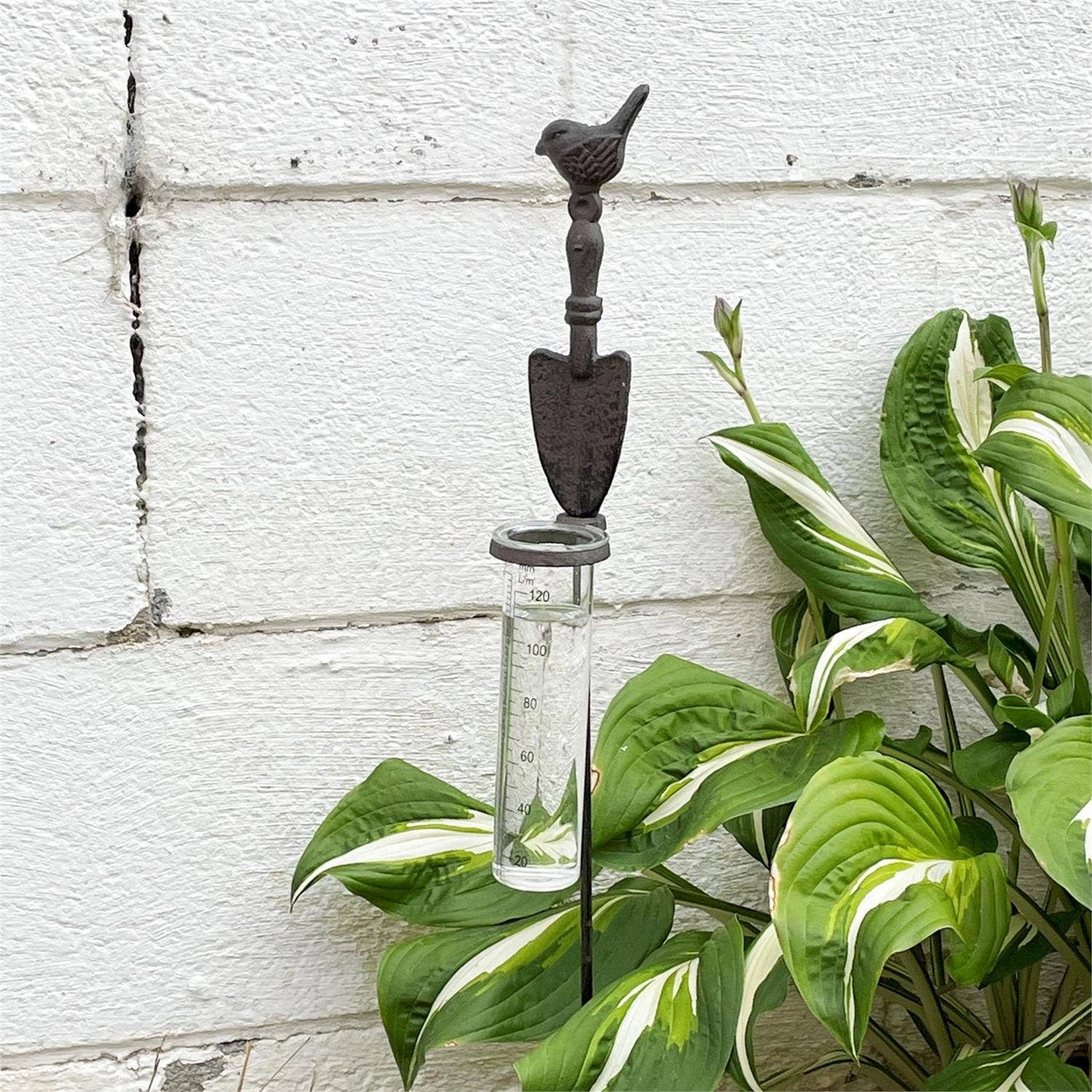 Rain Gauge Garden Stake With Bird (PC)