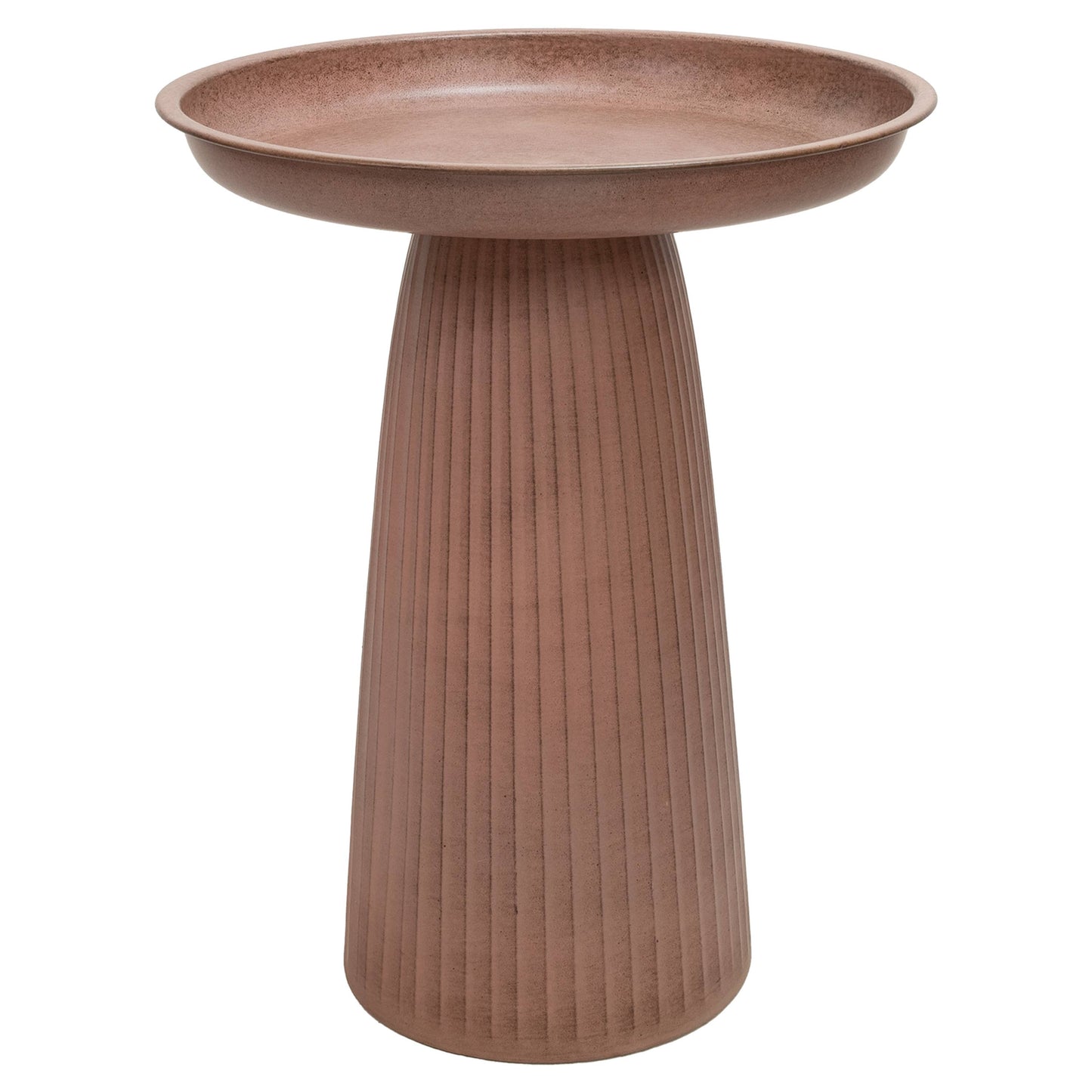 Gleeful Garden Metal Outdoor Bird Bath - Matte Canyon Clay