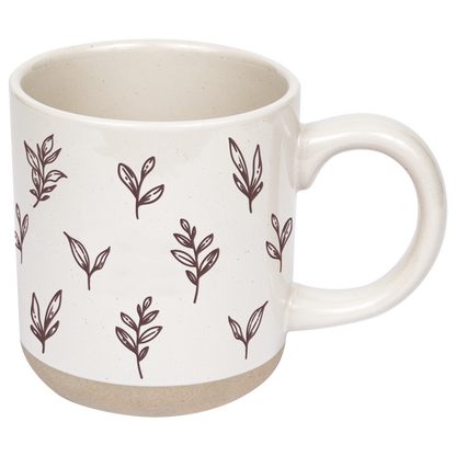 Brown Leaves Stoneware Coffee Mug - Fall Decor & Gifts