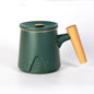 12oz Tea Mugs with Lid and Infuser for Loose Leaf Tea Mountain Range Green (4/48)
