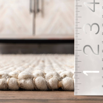 Deeanna Casual Textured Wool Area Rug