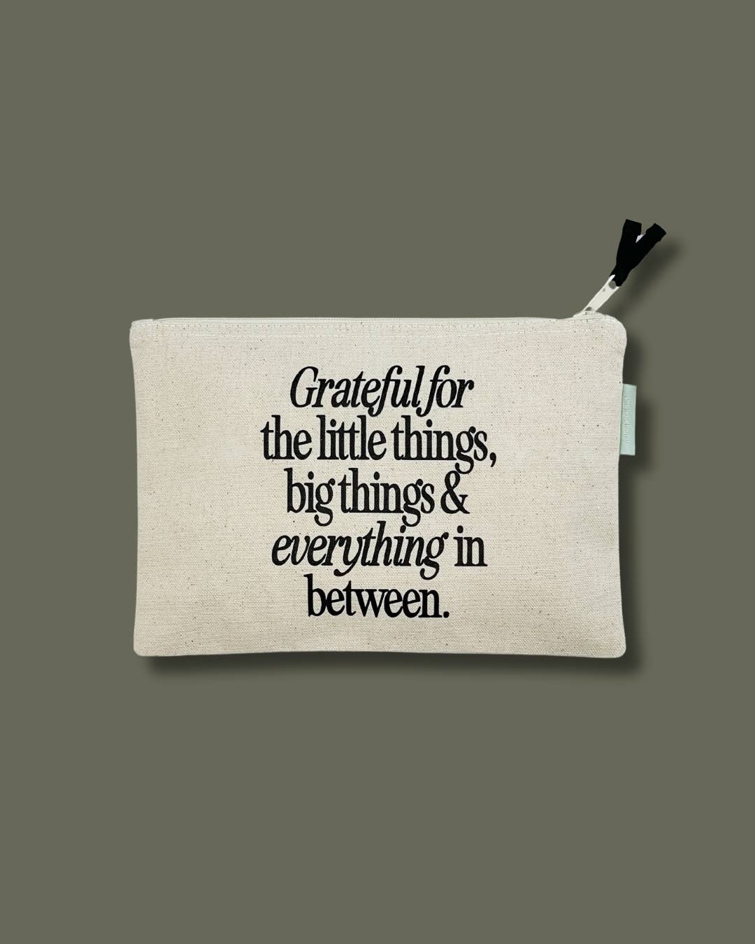 So Much to be Thankful For Large Canvas Zipper Pouch