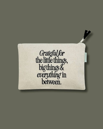 So Much to be Thankful For Large Canvas Zipper Pouch