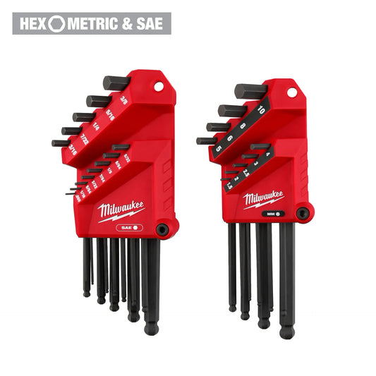 Milwaukee 22-Key Ball End L-Style Hex Key Set - SAE/Metric